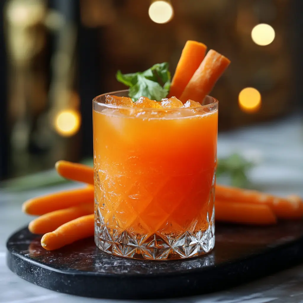 Glass of fresh carrot juice with raw carrots on the side