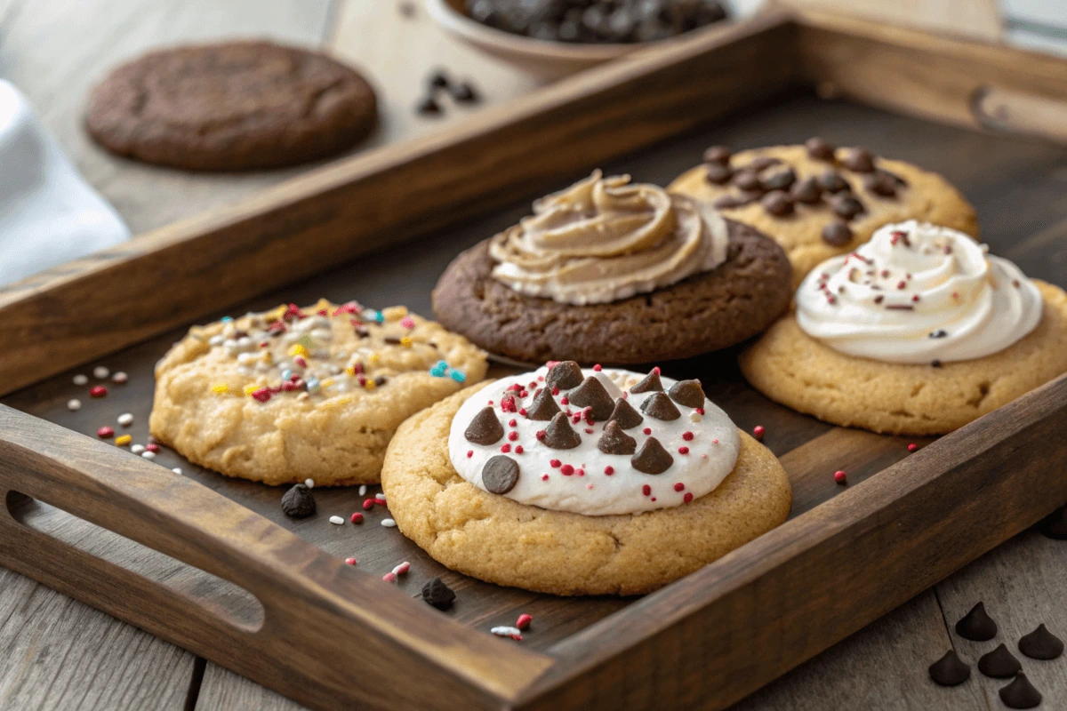 Freshly baked Crumbl Cookie assortment