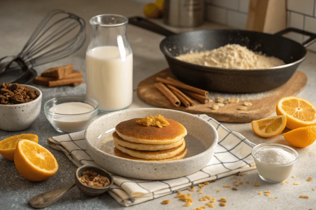 Pancake mix variations with milk alternatives and flavor enhancers