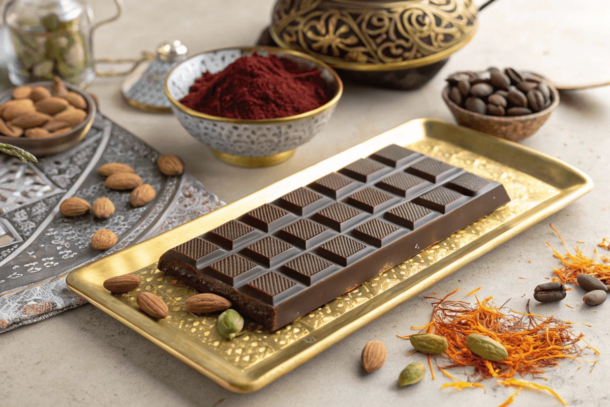 Luxury Dubai Chocolate Bar with Pistachios and Saffron