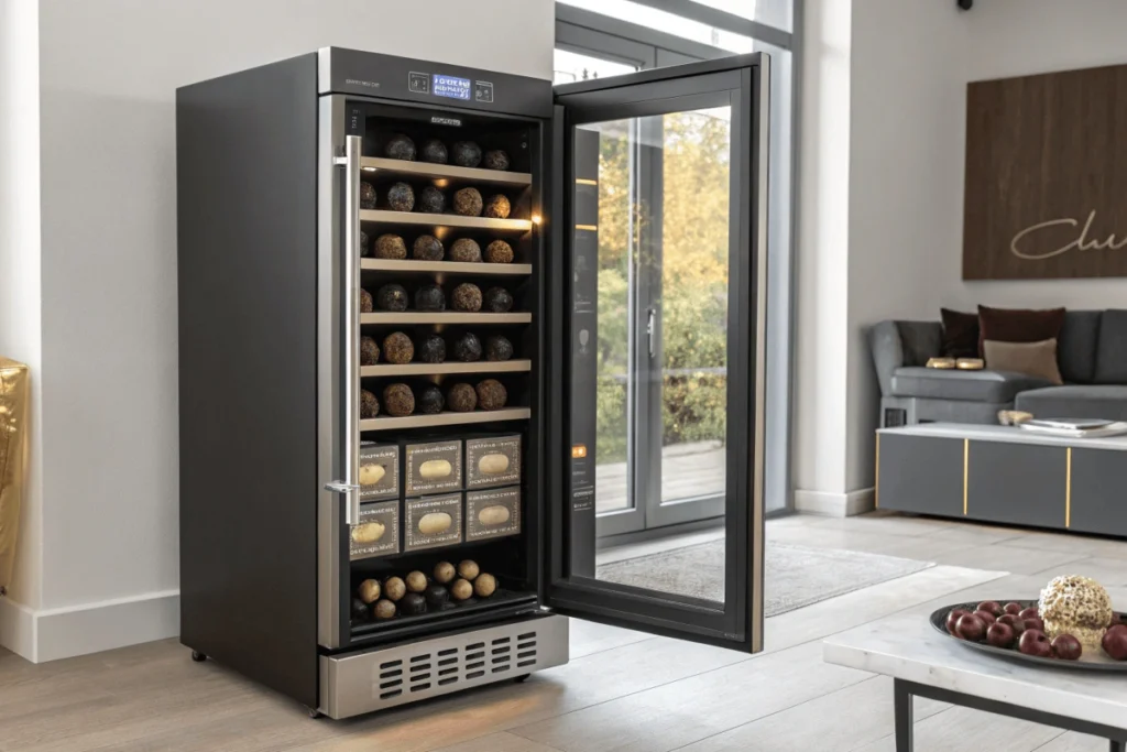 Dubai chocolate stored in a wine cooler with temperature controls