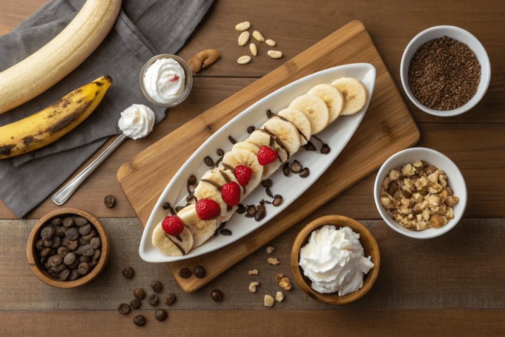 Steps to prepare a classic banana split at home